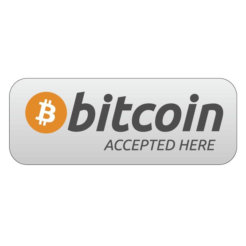 10pcs 14.5x5.5cm BTC Accepted Here Self-adhesive Label Durable Silver PET Sticker Tear Resistant Cryptocurrency Promotion Tag