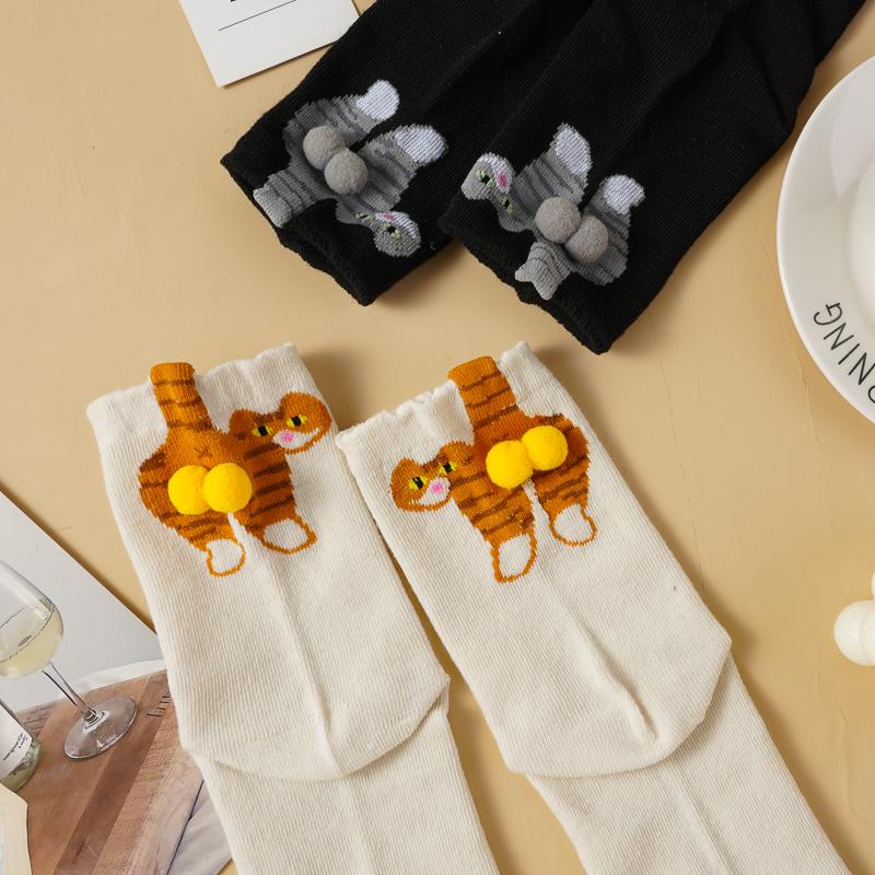 10 párů Dárky pro milovníky koček Vtipné kreslené kočičí ponožky Prodyšné Pohodlné Dámské bavlněné ponožky