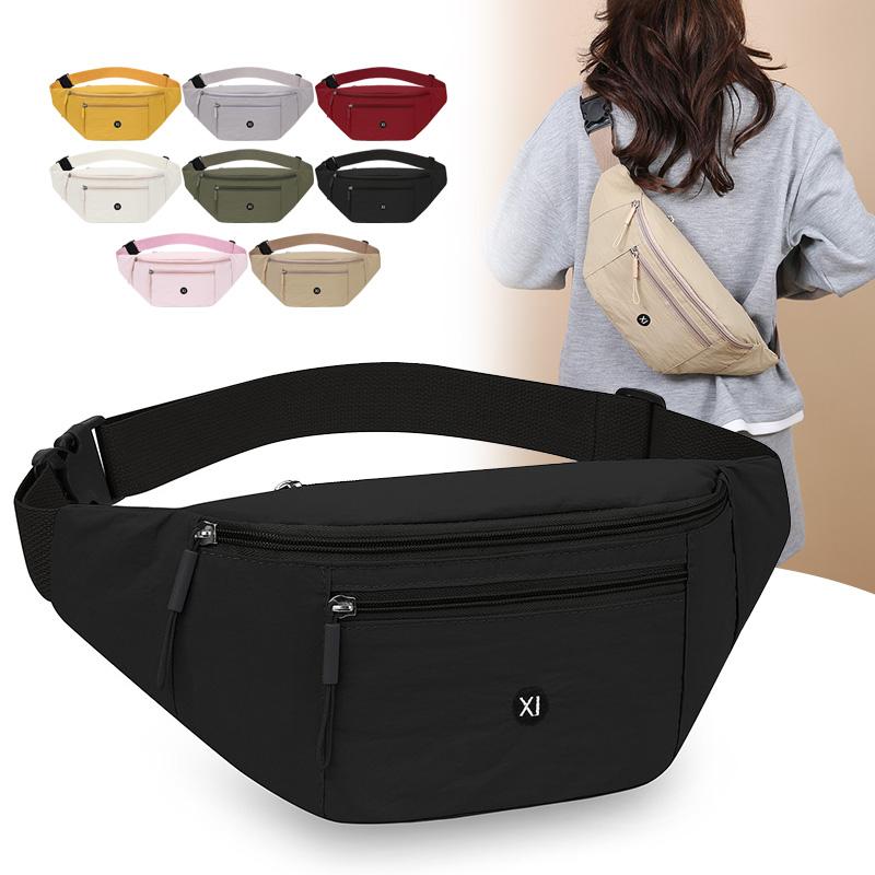 Women's Large Nylon Waist Bag Casual Travel Phone Belt Pouch Fanny Pack Banana Bag - Fashionable Belt Bag for Women