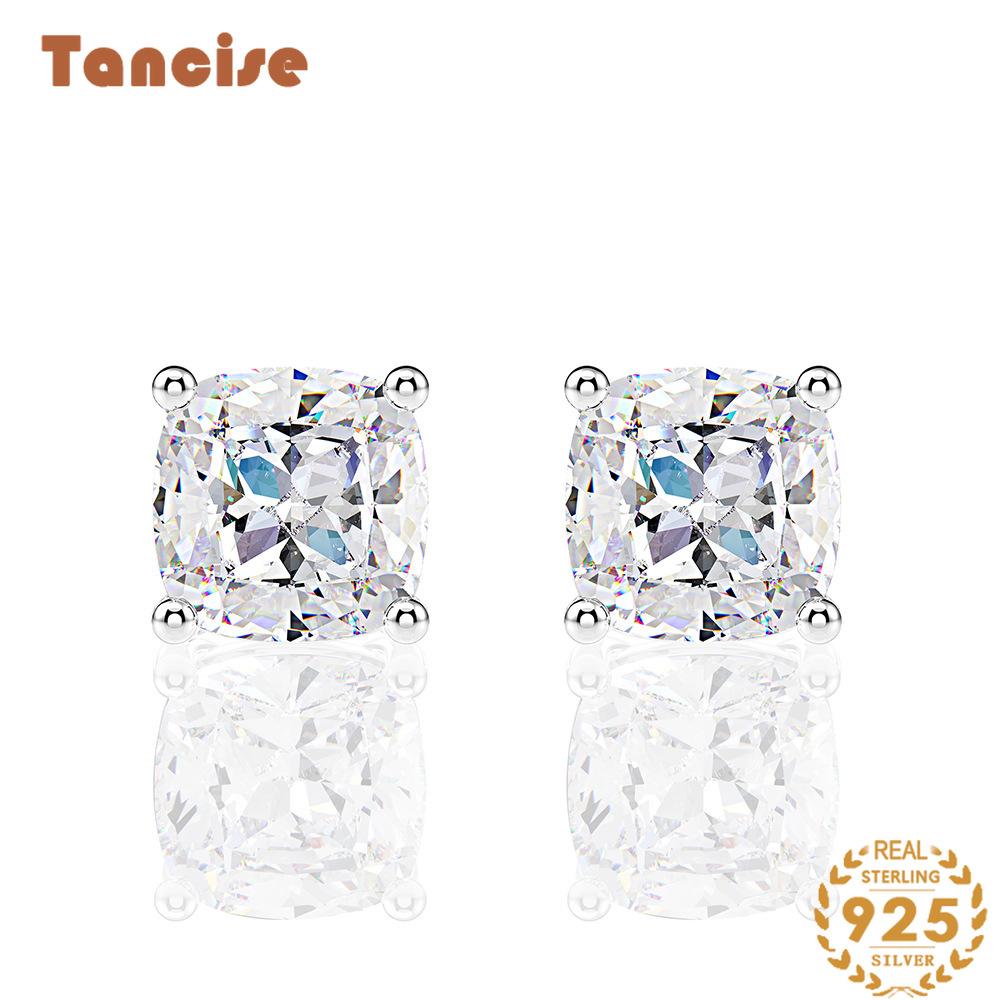 Tancise Jewelry Forma Clasica de Perna 6*6mm 7A Zircon Cercei Argint Sterling 925 Bijuterii Cercei Fete.