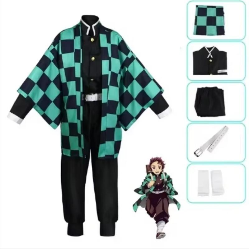Voksne Barn Demon Slayer Corps Kimetsu no Yaiba Kisatsutai Kamado Tanjirou uniform Agatsuma Zenitsu Cosplay Kostyme Anime Kappe