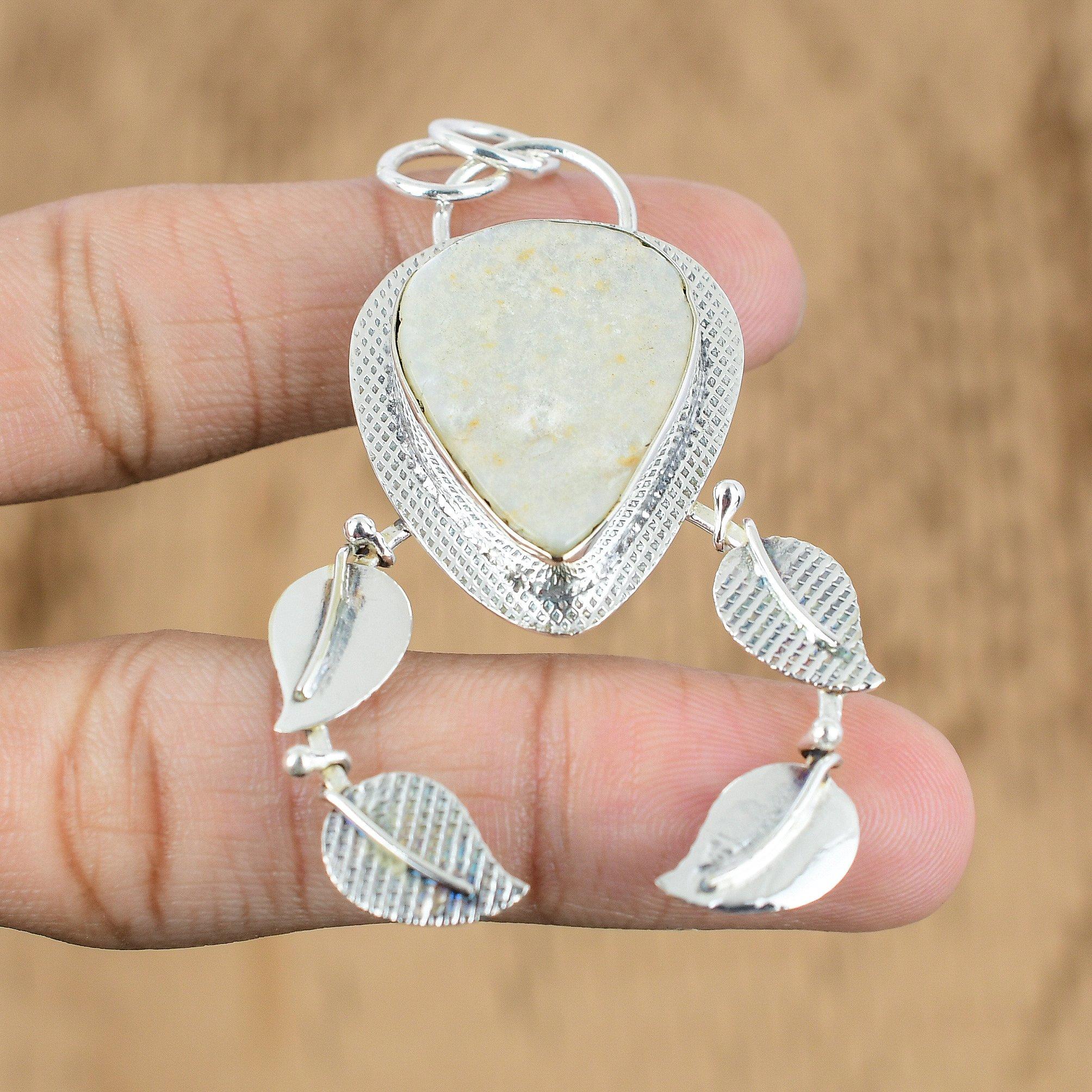 St Patrick Day Sale 925 Silver Natural Mother Of Pearl Unique Ethnic New Pendant