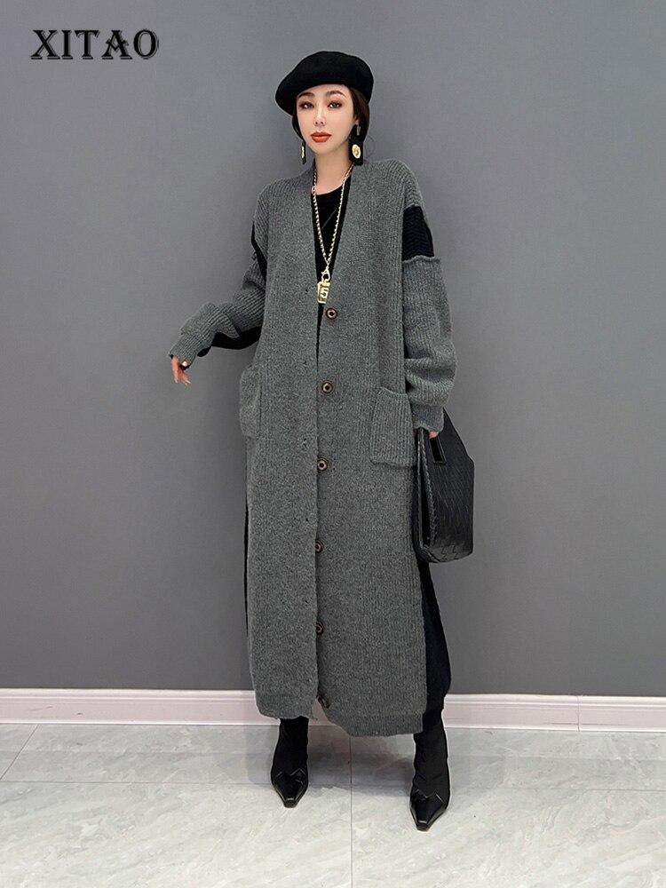 Xitao Casual Long Knitting Cardigan Loose Women WLD10176