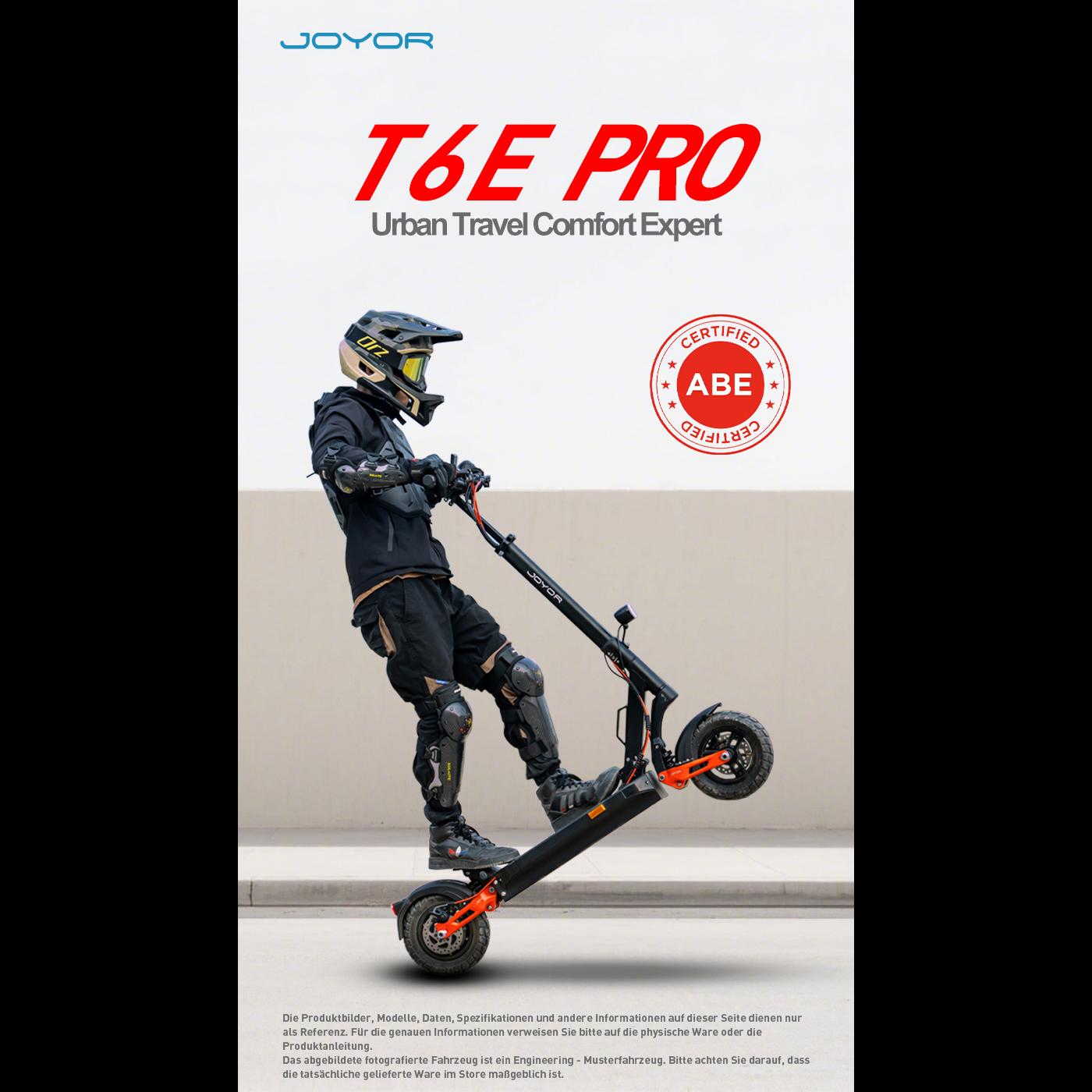 JOYOR T6E PRO With ABE Certificate Electric Scooter  48V26Ah Battery 500W Motor 10 Inch Inflated Off-Road Tires Outdoor Riding Multi Terrain E-Scooter