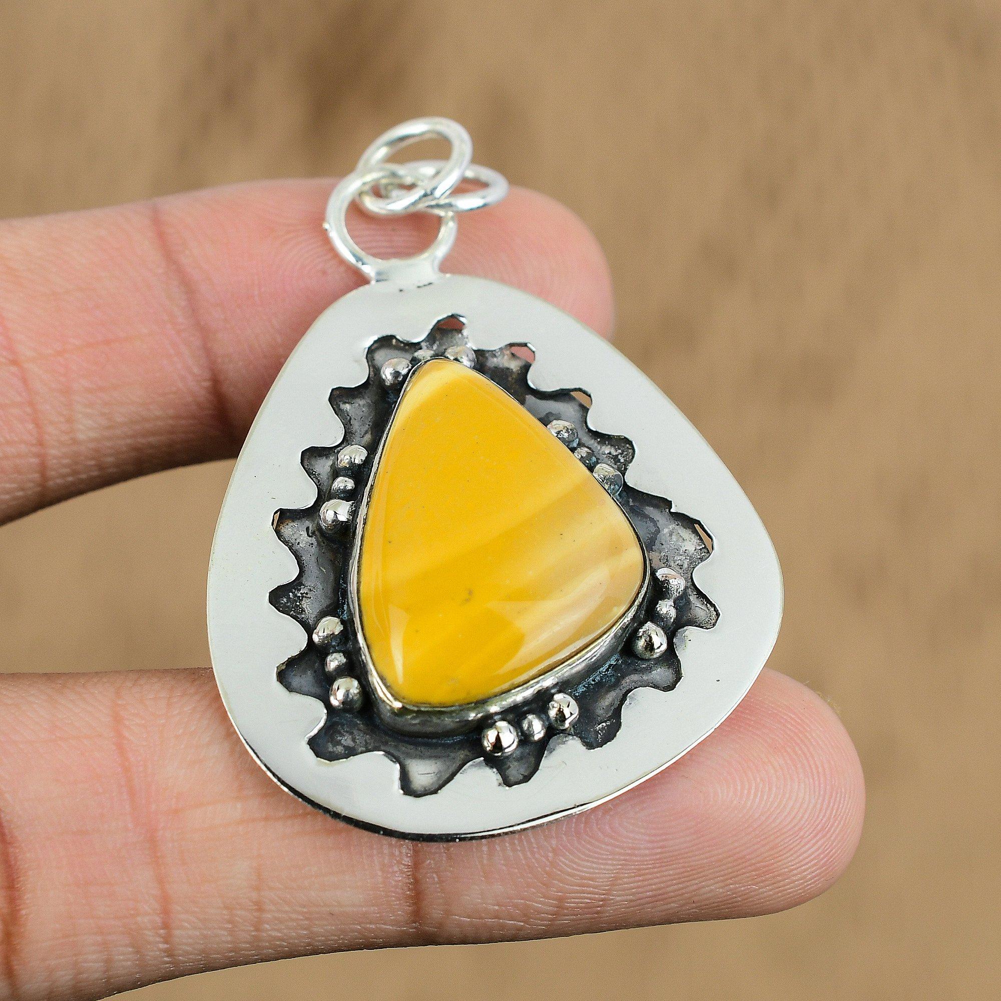 Gift For Women Jewelry Pendant 925 Sterling Silver Natural Mookaite Gemstone