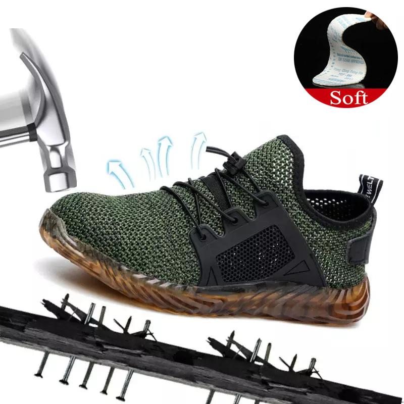 Safety Shoes Men's Anti-smashing And Anti-penetration Anti-slip Wearable Smashing Safety Shoes Rubber Sole Safety Shoes Nursing