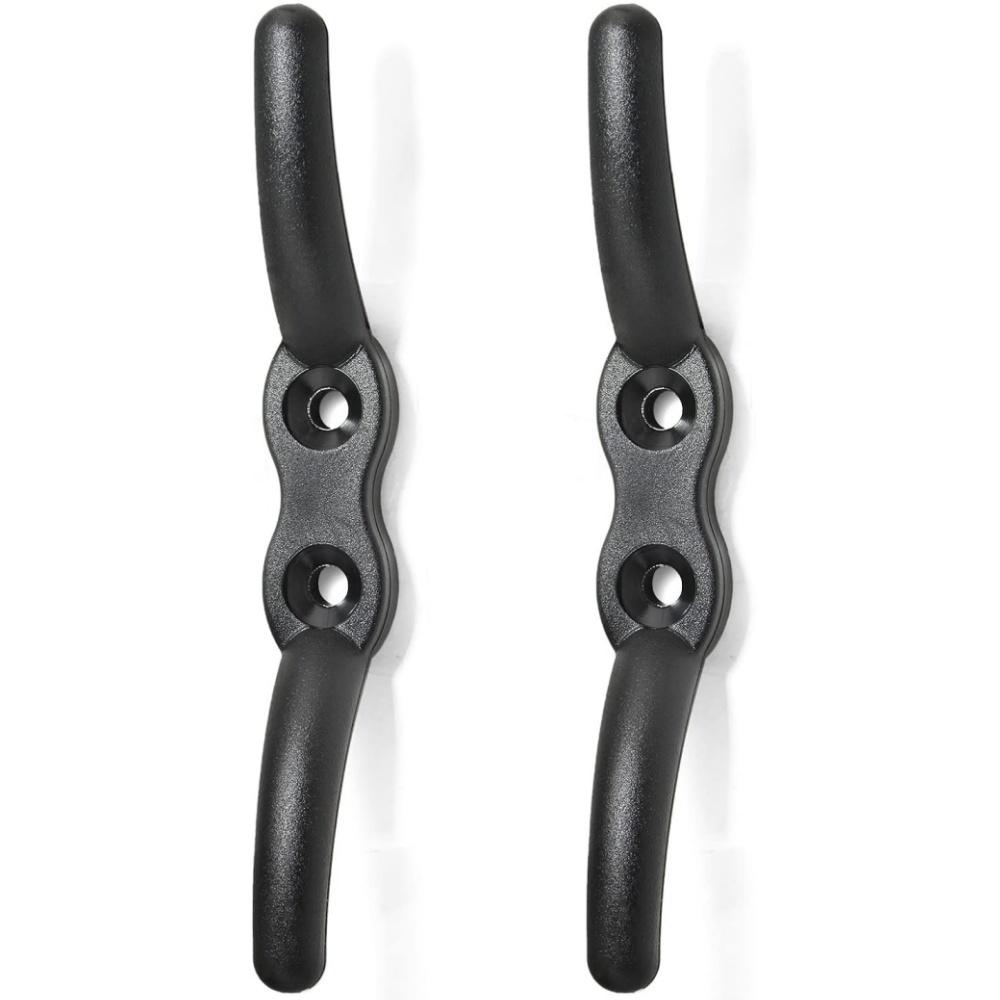 2 Pcs Nylon Boat Cleat – 4 Inch Black Rope Cleat, Heavy Duty Marine Mooring Cleat With Mounting Screws For Boats, Kayaks, DIY Projects