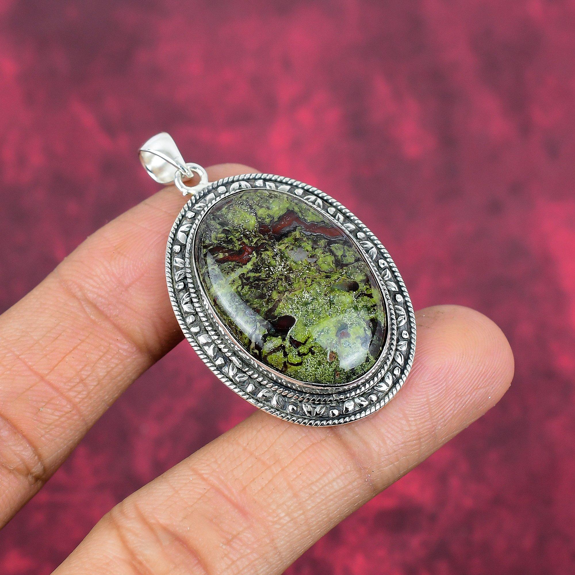 Dragon Blood Pendant, Gemstone Jewelry 925 Solid Sterling Silver Pendant, Gift For Women Handmade Pendant