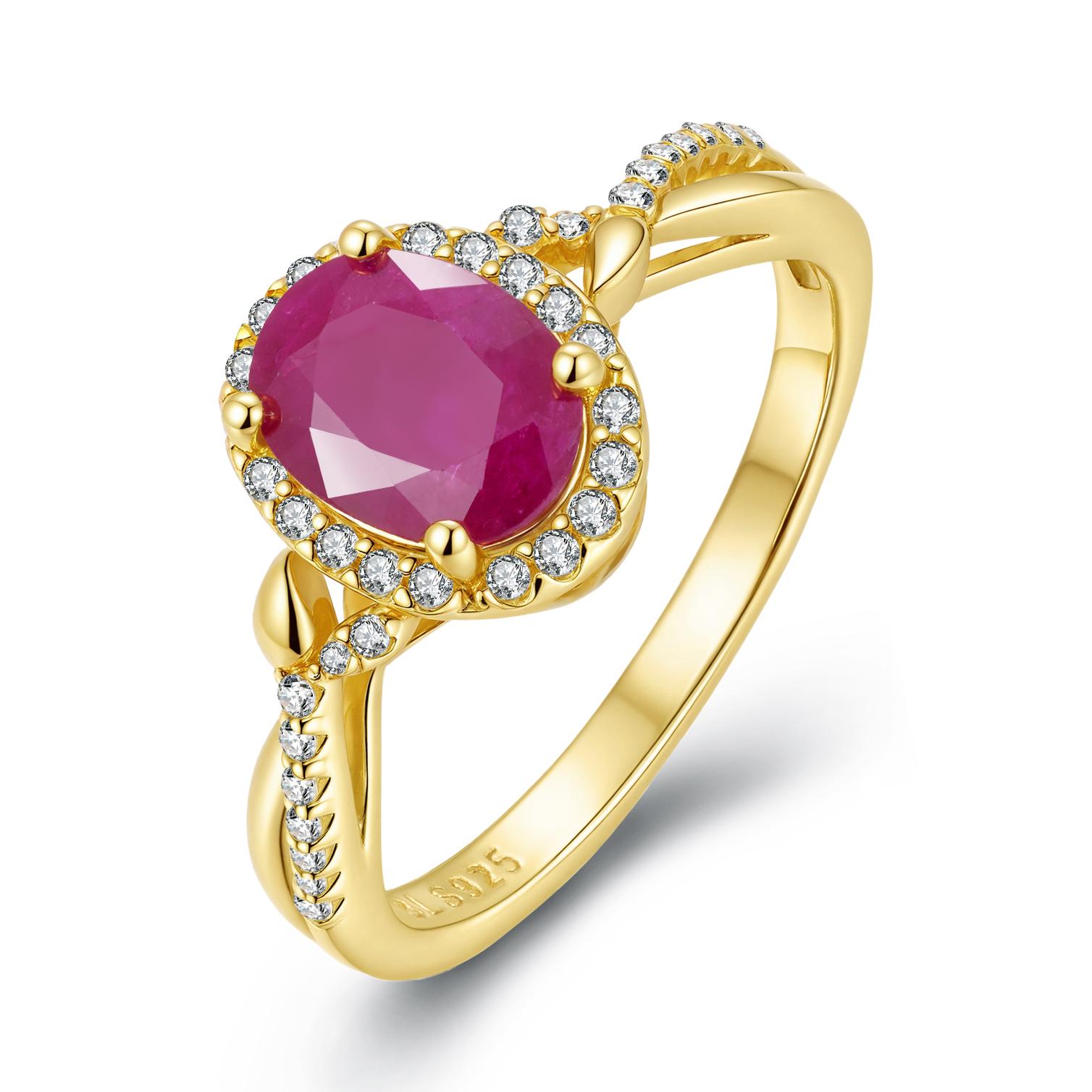 New 925 sterling silver ring Natural oval 6*8mm longrido ruby July Birthstone Gorgeous fine jewelry for women's engagement gifts