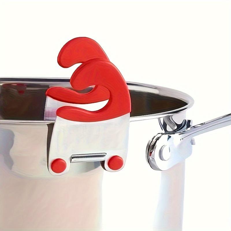 Kitchenware Support Rack, Stainless Steel Pot Side Clip Soup Spoon, Anti-Scald Clip Kitchen Gadgets Multifunctional Clip