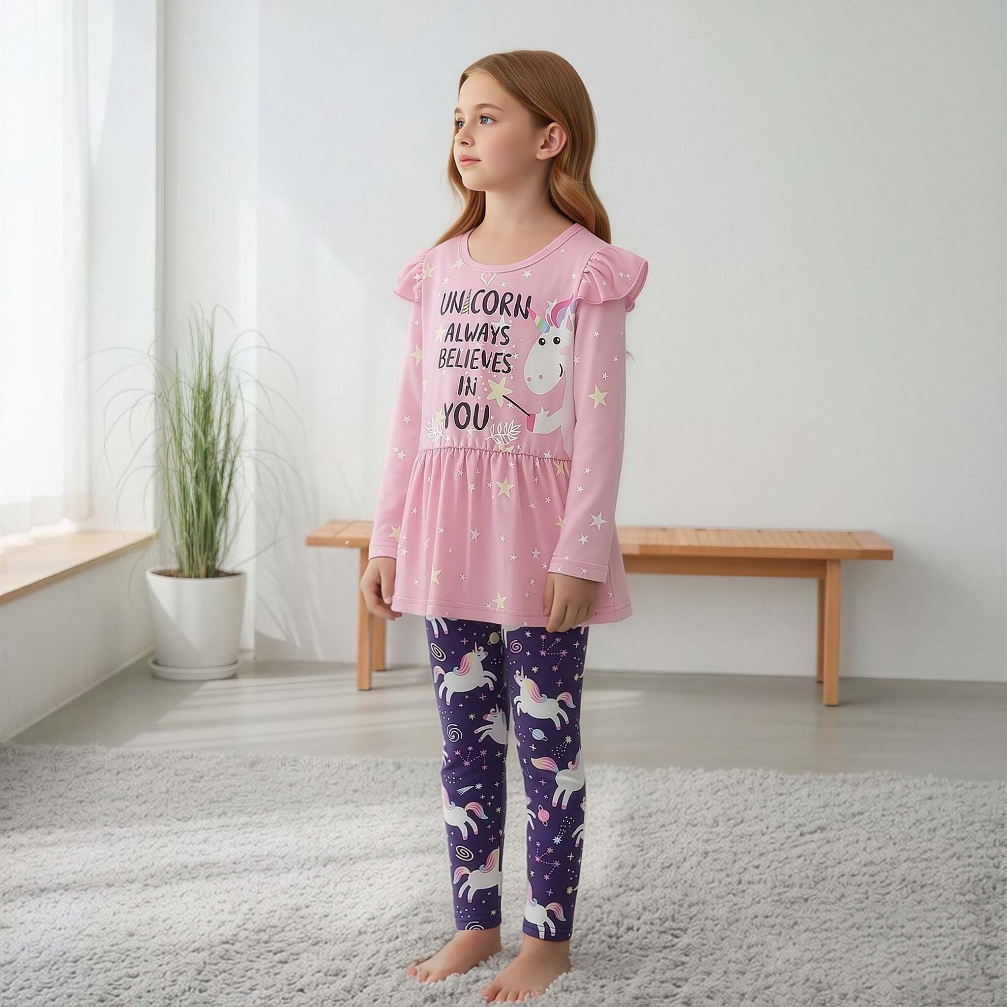 Kids Girls Halloween Outfit Spring Autumn Long Sleeve Pumpkin Printed Skirt Pants Two Piece Set Fashion Casual Children Clothing