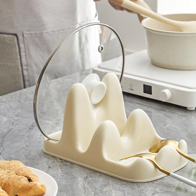 Multifunctional Kitchen Pot Lid Rack Spatula Rack Plastic Cutting Board Multi-purpose Rack Countertop Shovel Spoon Storage Kitchen Supplies