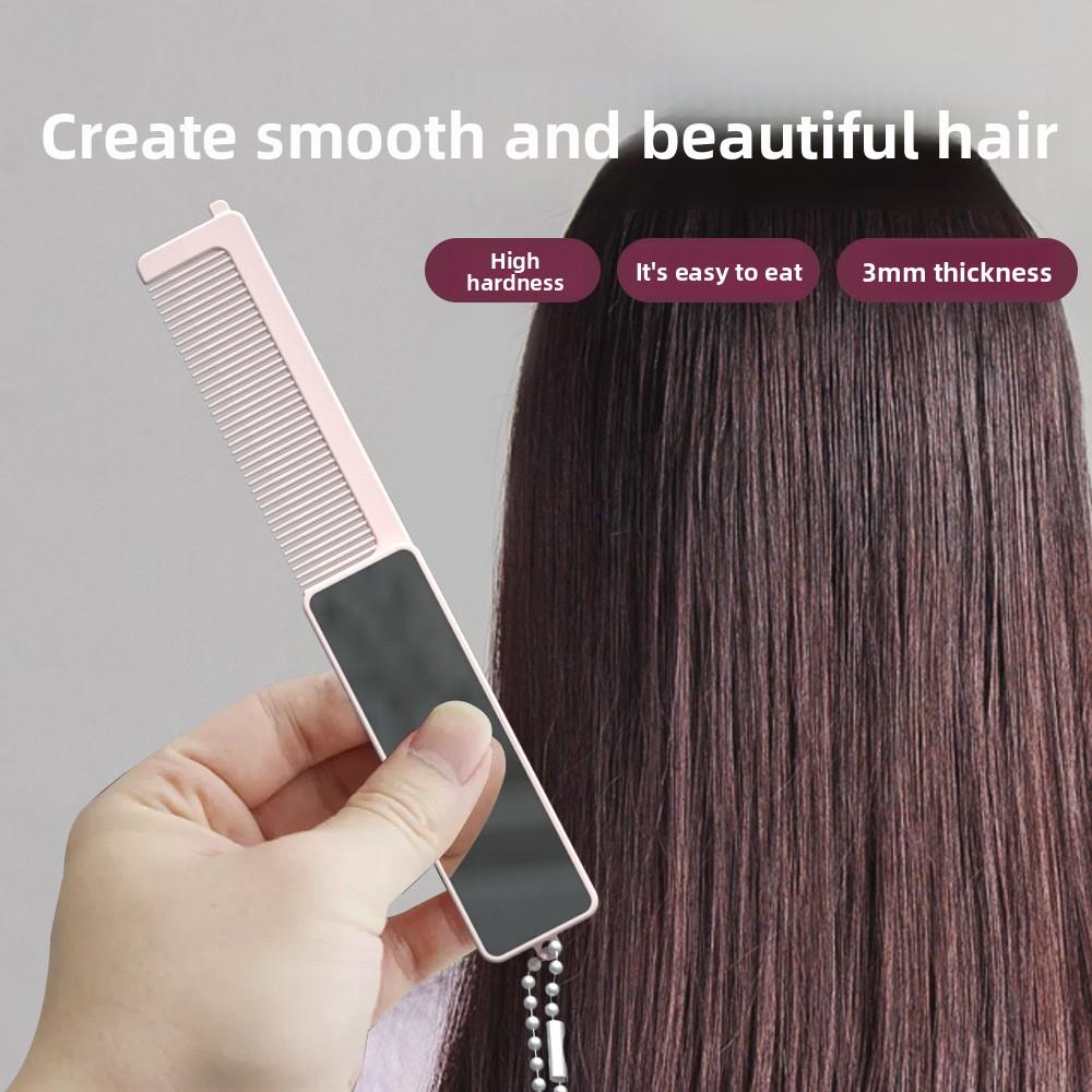 1PCS Portable Small Mirror Portable Mini Mirror and Comb Integrated Folding Mirror for Makeup Touch-up and Dressing with Built-in Makeup Mirror
