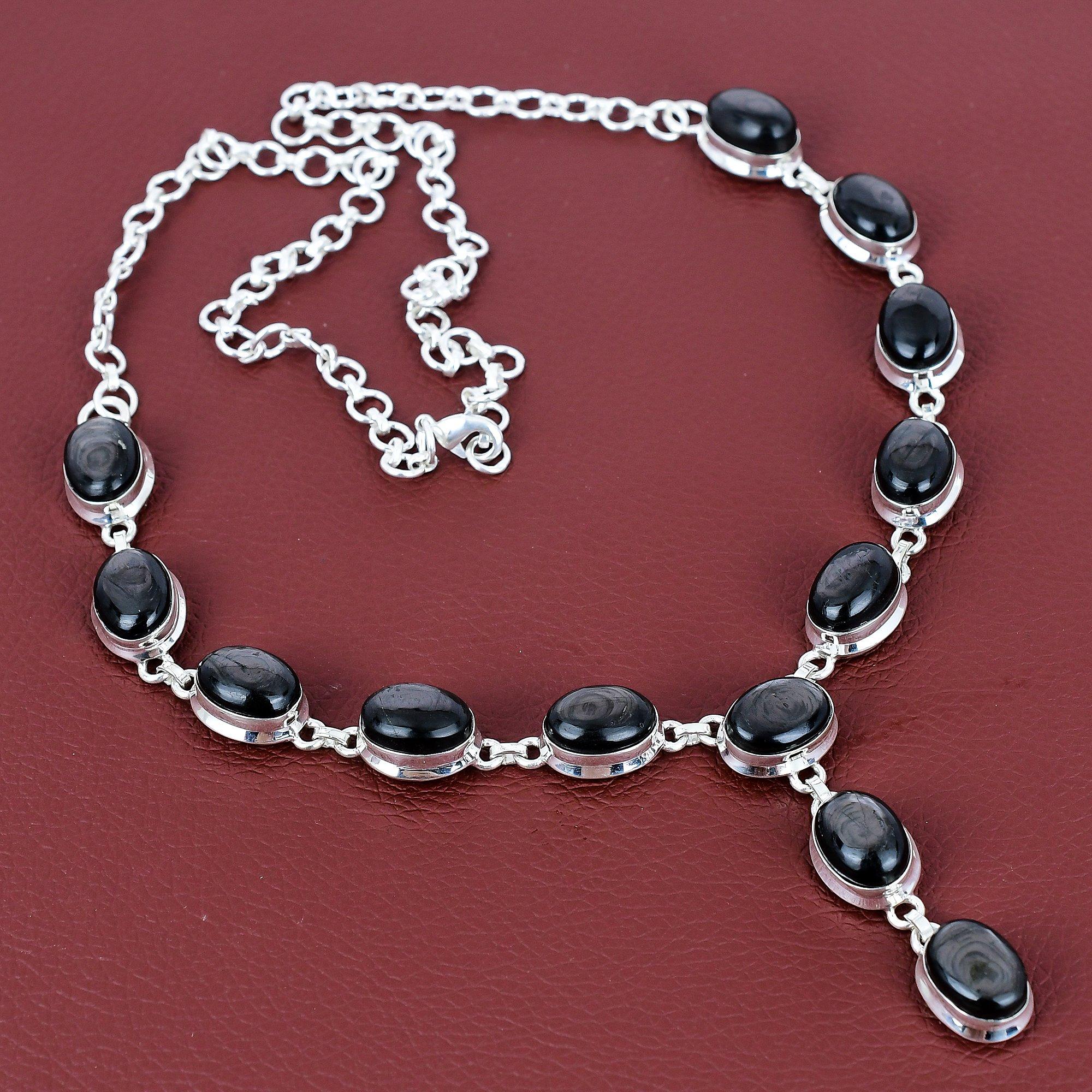 Hypersthene Necklace Gemstone Handmade Jewelry 925 Sterling Silver Necklace Adjustable Chain Necklace Hypersthene Jewelry Engagement Gifts