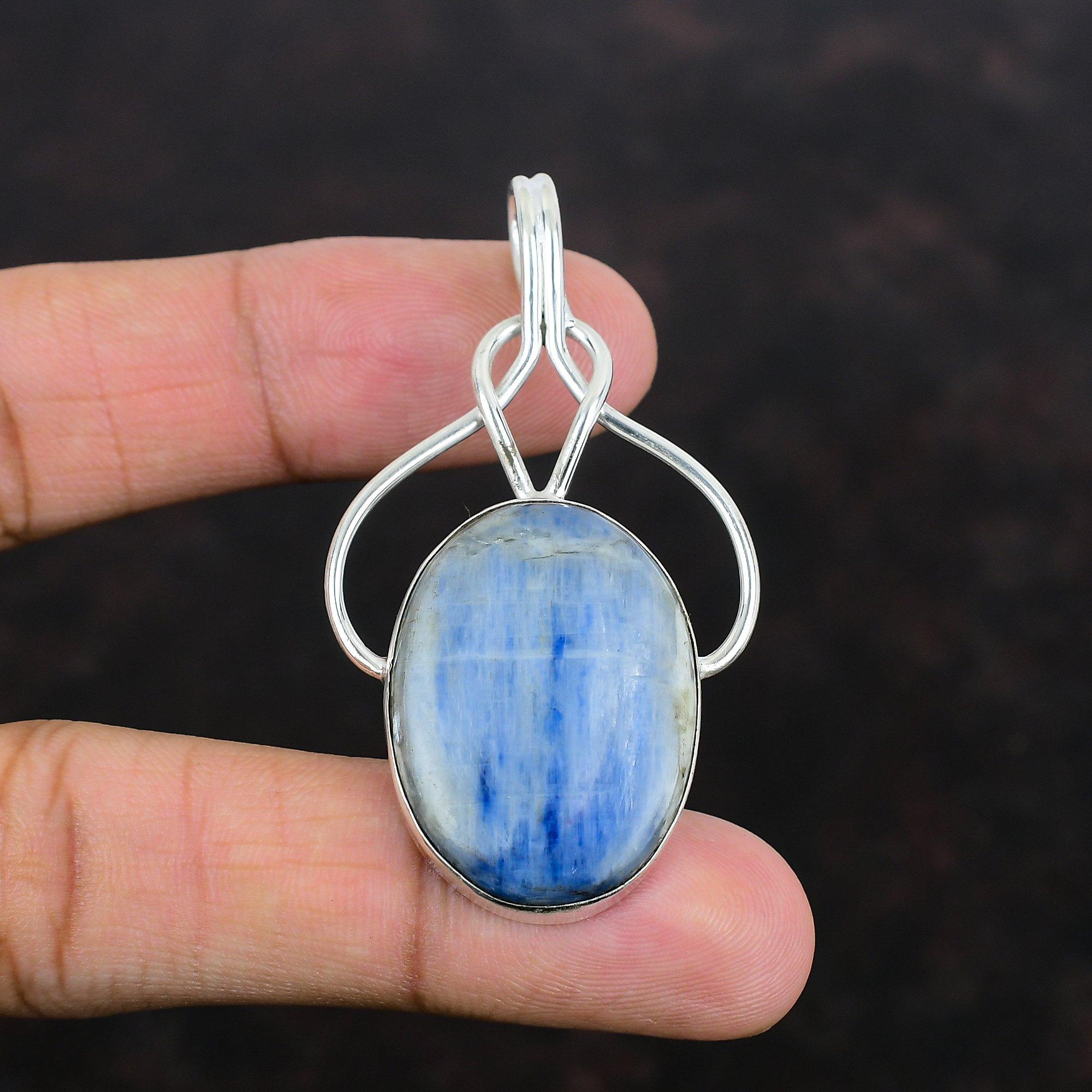 Kyanit Hänge Naturlig Ädelsten Hänge Antika Smycken 925 Sterling Silver Hänge Handgjort Hänge Vackra Kyanit Smycken Bröllopspresent