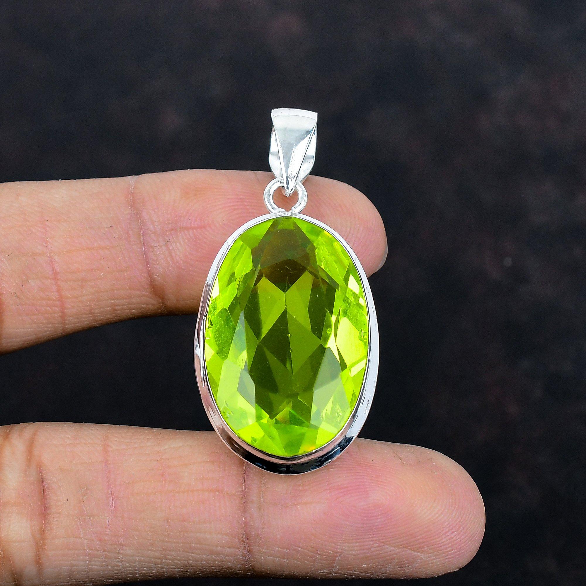 Faceted Lemon Topaz Pendant Original Gemstone Pendant Handmade Pendant Dainty Jewelry 925 Sterling Silver Pendant Gifts for Him Boho Jewelry