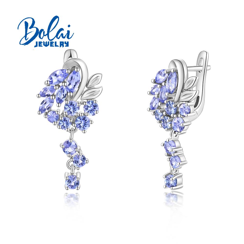 Light Luxury Gorgeous Natural Blue Tanzanite Earrings for Women 925 Sterling Silver Anniversary Engagement Gift