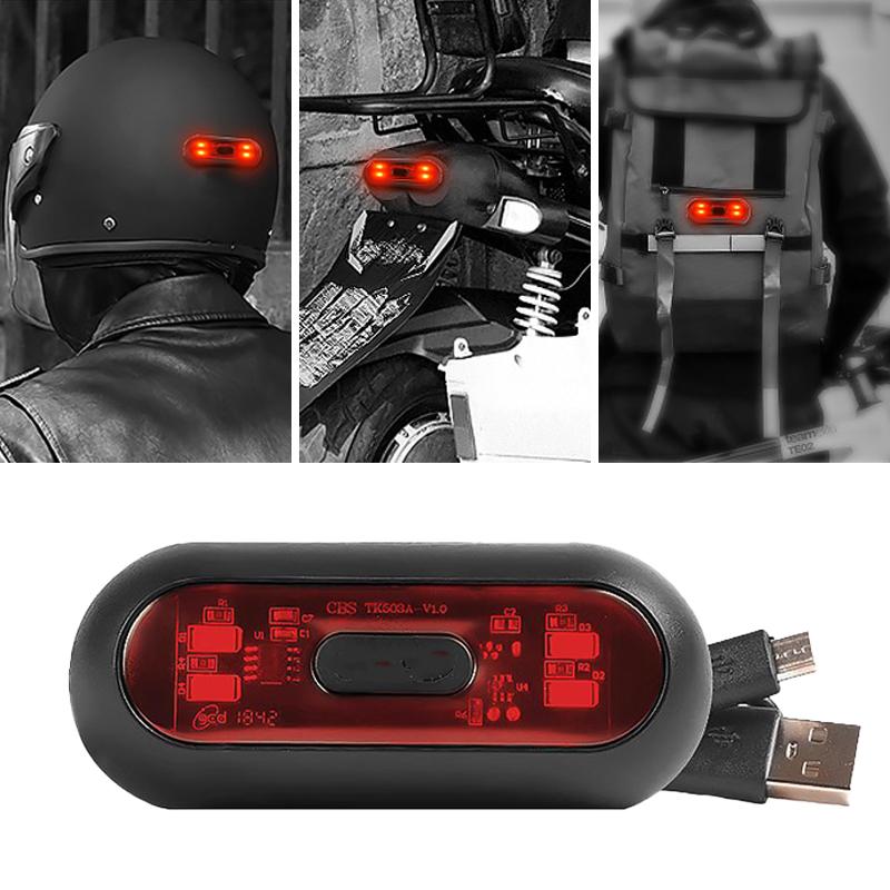 SEAMETAL Motorcycle Helmet Warning Signal Light Night Riding Tail Light Helmet Smart Light