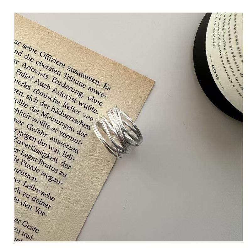 Geometric Irregular Lines Open Ring for Women, Fashionable and Exquisite Accessories, Holiday Gifts