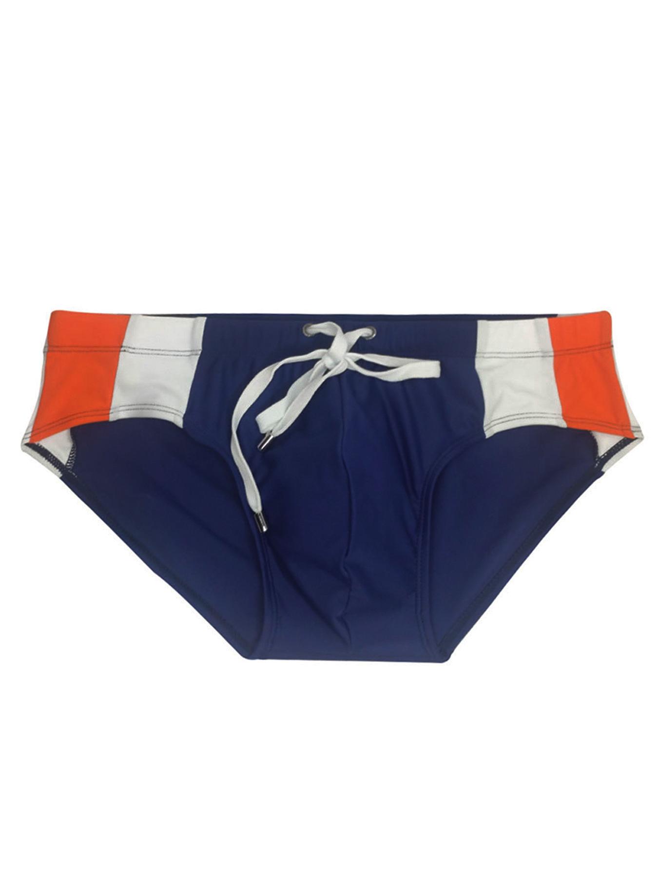 Men Swim Briefs Trunks Color Blocking Fashion Tight Fit Sexy Swimwear Beach Wear Tanning Surfing GYM