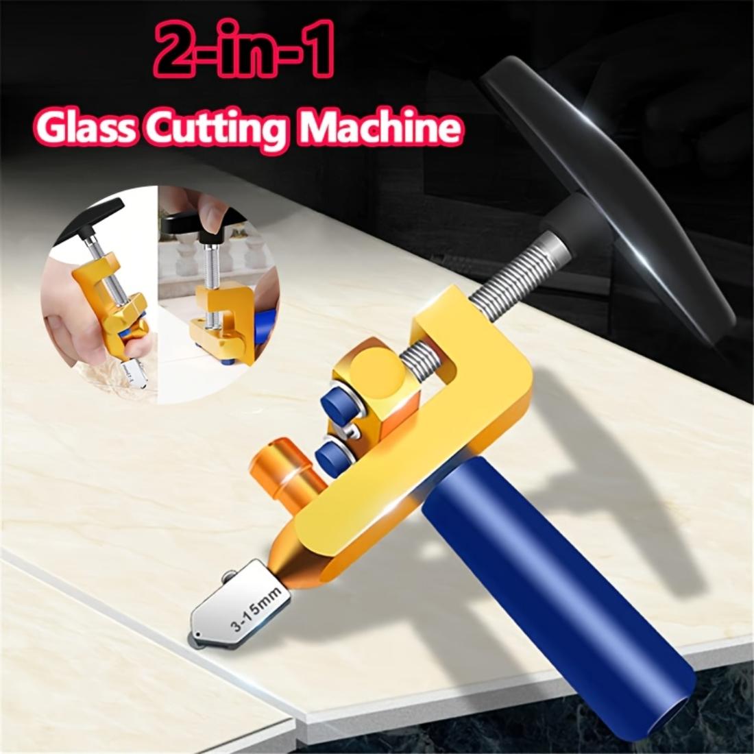 2 In 1 Manual Glass Ceramic Cutter With Precision Diamond Blade, Ergonomic Handle, Safety Lock, Extra Blades And Tips For DIY Tile Installation Work