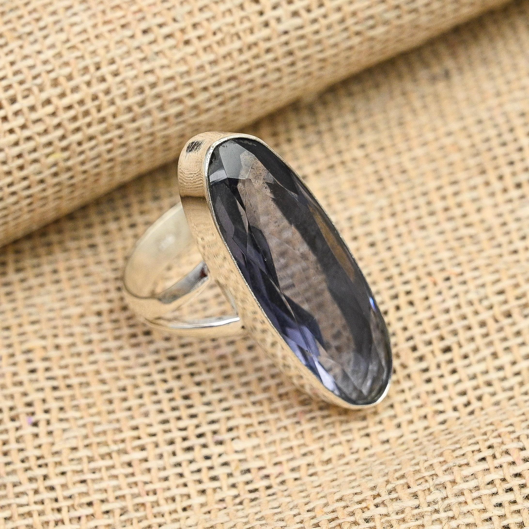 Iolite Gemstone Handmade 925 Sterling Silver Jewelry Lovely Ring For Her