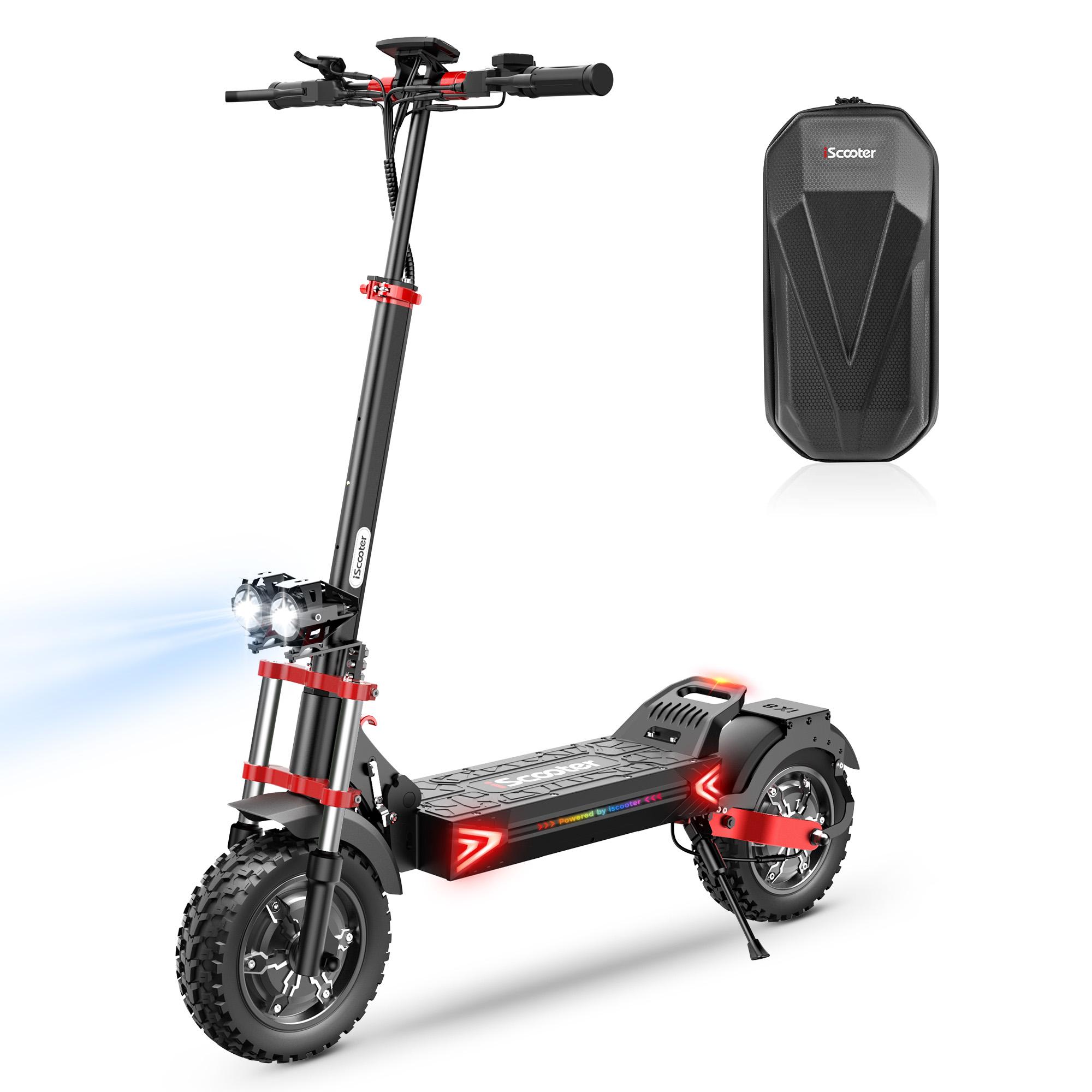 2025 New 2400W High-Speed Electric Road Scooter 48V20Ah, Hydraulic Disc Brakes, Dual Suspension, 12" Off-Road Tires iScooter iX8 Folding E-Scooter