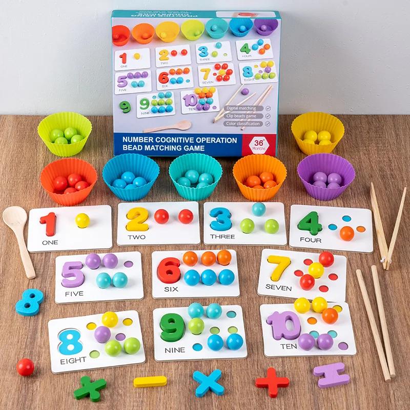 Children's Math Teaching Aids Baby Number Cognition Arithmetic Matching Early Education Toys Montessori Teaching