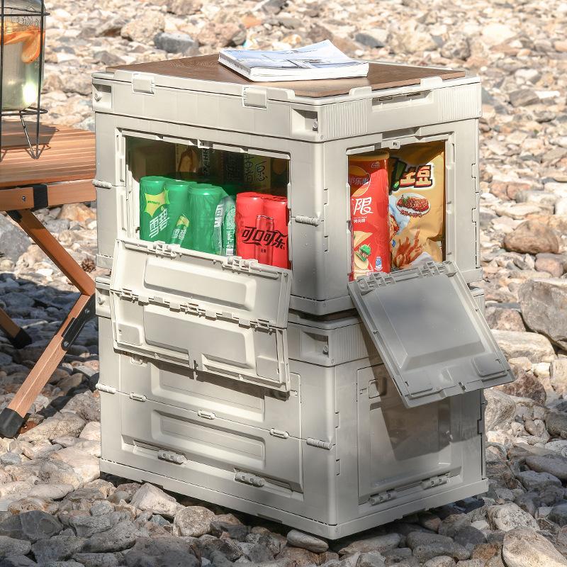 Collapsible Storage Bin with Lid Outdoor Car Trunk Multifunction Camping Foldable Plastic Folding Storage Boxes