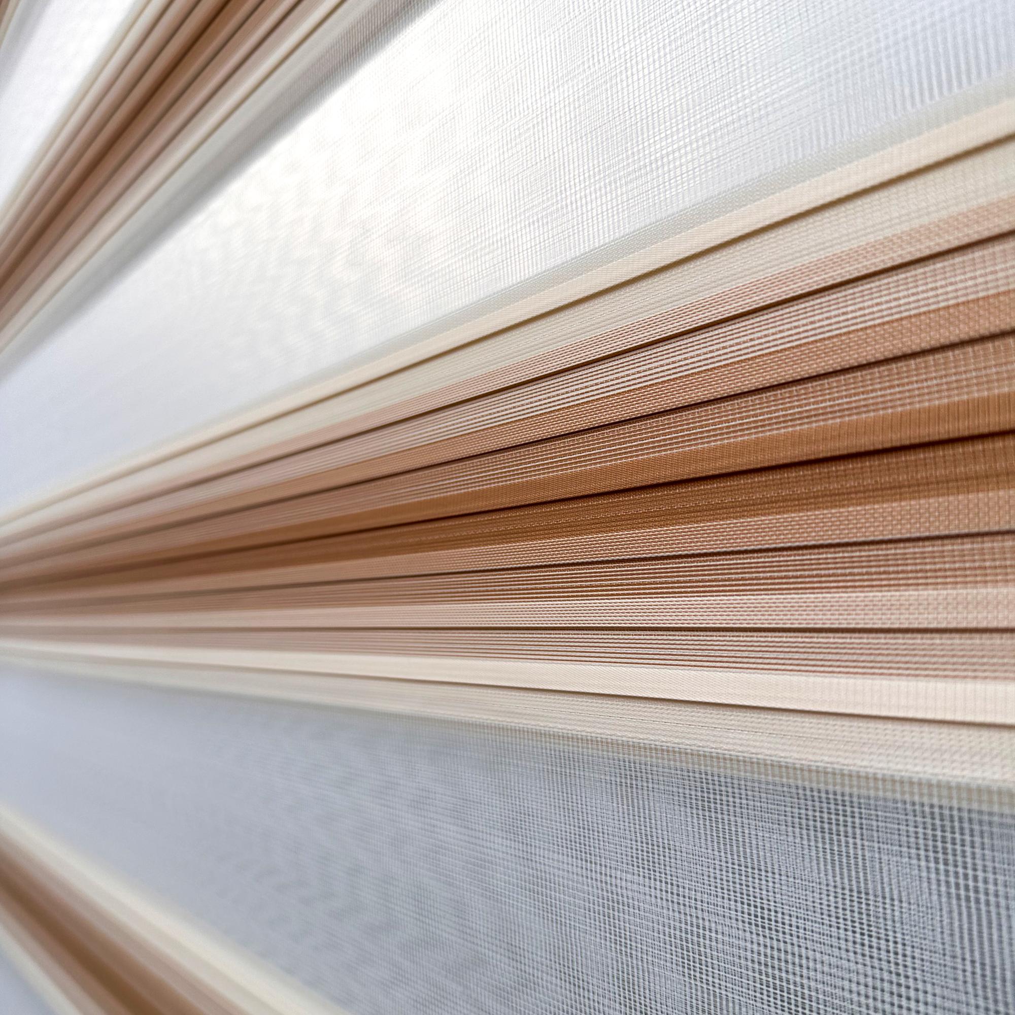 Naza Pleated Brown Roller Blind Curtain With Aluminum Case High Quality Day & Night Window Roller Blinds