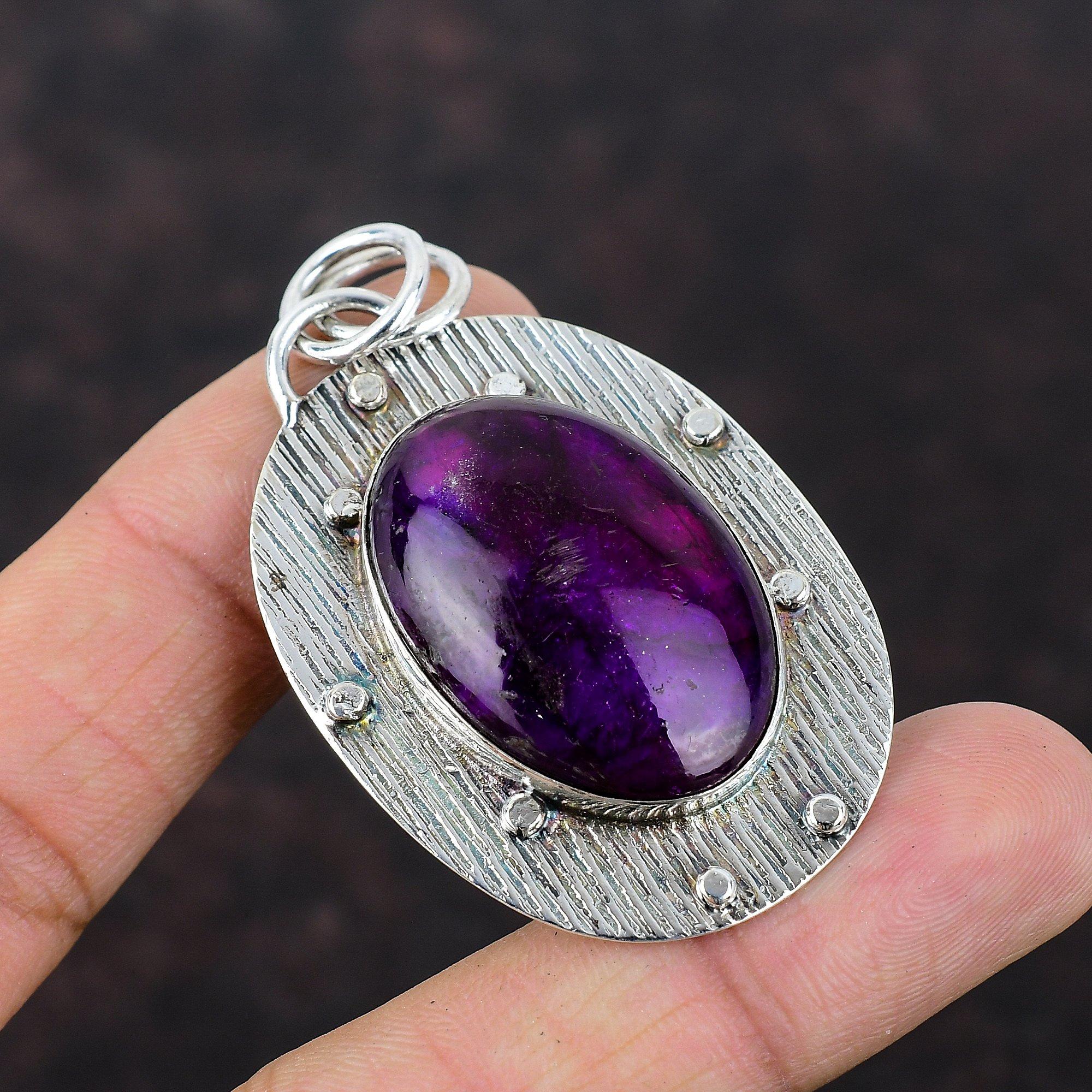 Lila Feuer Labradorit Anhänger Handgefertigter stilvoller Schmuck 925 Sterling Silber Anhänger Echter Edelstein Schmuck Geschenk für Mama Wundervoller Schmuck