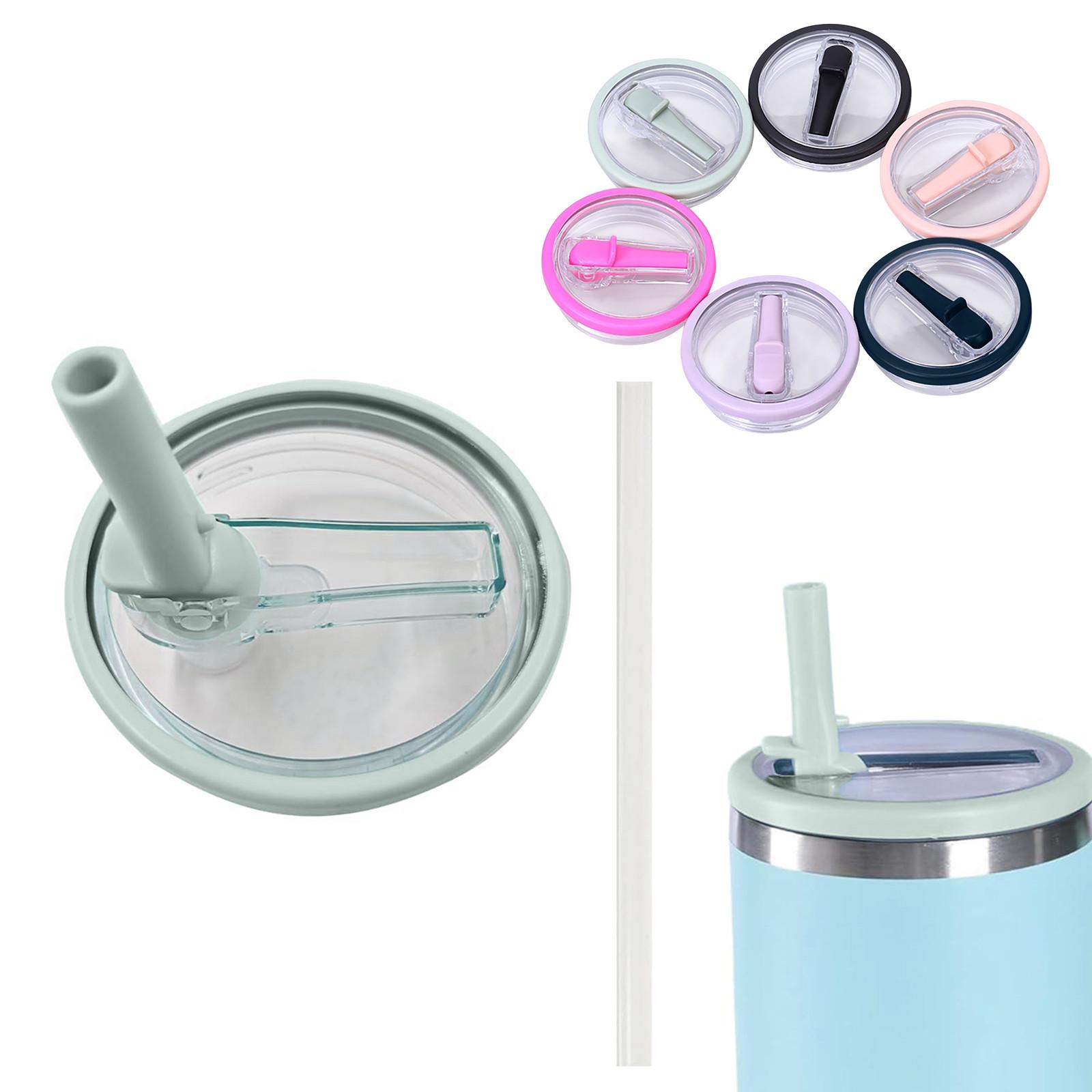 Lot de 2 couvercles de rechange pour gobelets de 1 134 g avec paille rabattable, adaptés aux gobelets Stanley Quencher, anti-éclaboussures, réutilisables