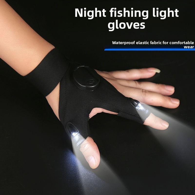 Multifunctional LED Gloves with Flashlight - Ideal for Night Fishing Gear Repair Concert Carnival & Rave