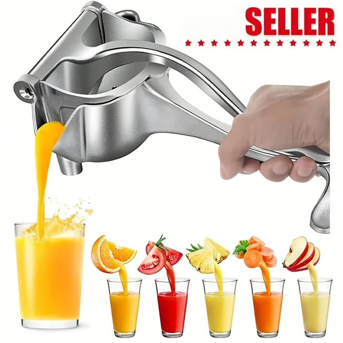 Heavy Duty Manual Metal Fruit Squeezer With Fine Filter, Versatile Juicing Tool For Lemon Orange Apple Watermelon Household Kitchen Use