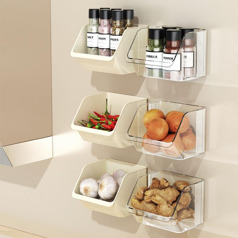 Wall-mounted Storage Box Kitchen Onion Ginger and Garlic Rack Ginger Garlic Wall-mounted Storage Basket Household Seasoning Storage Box