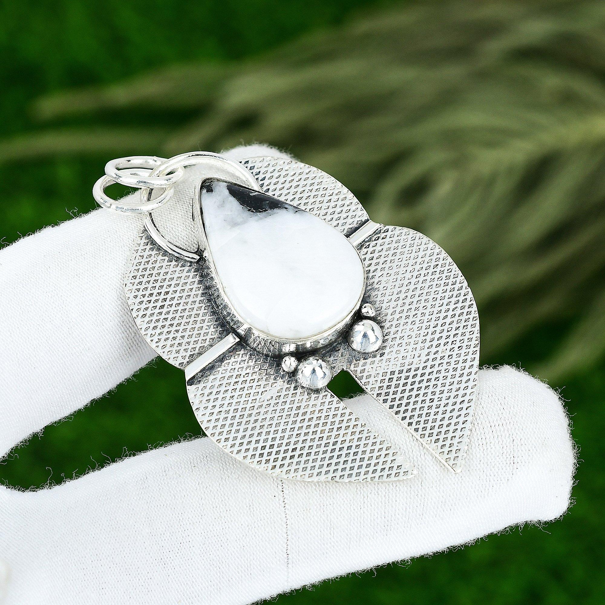 Friendship Day Deal Sterling Silver Zebra Jasper Gemstone Trendy Pendant Jewelry