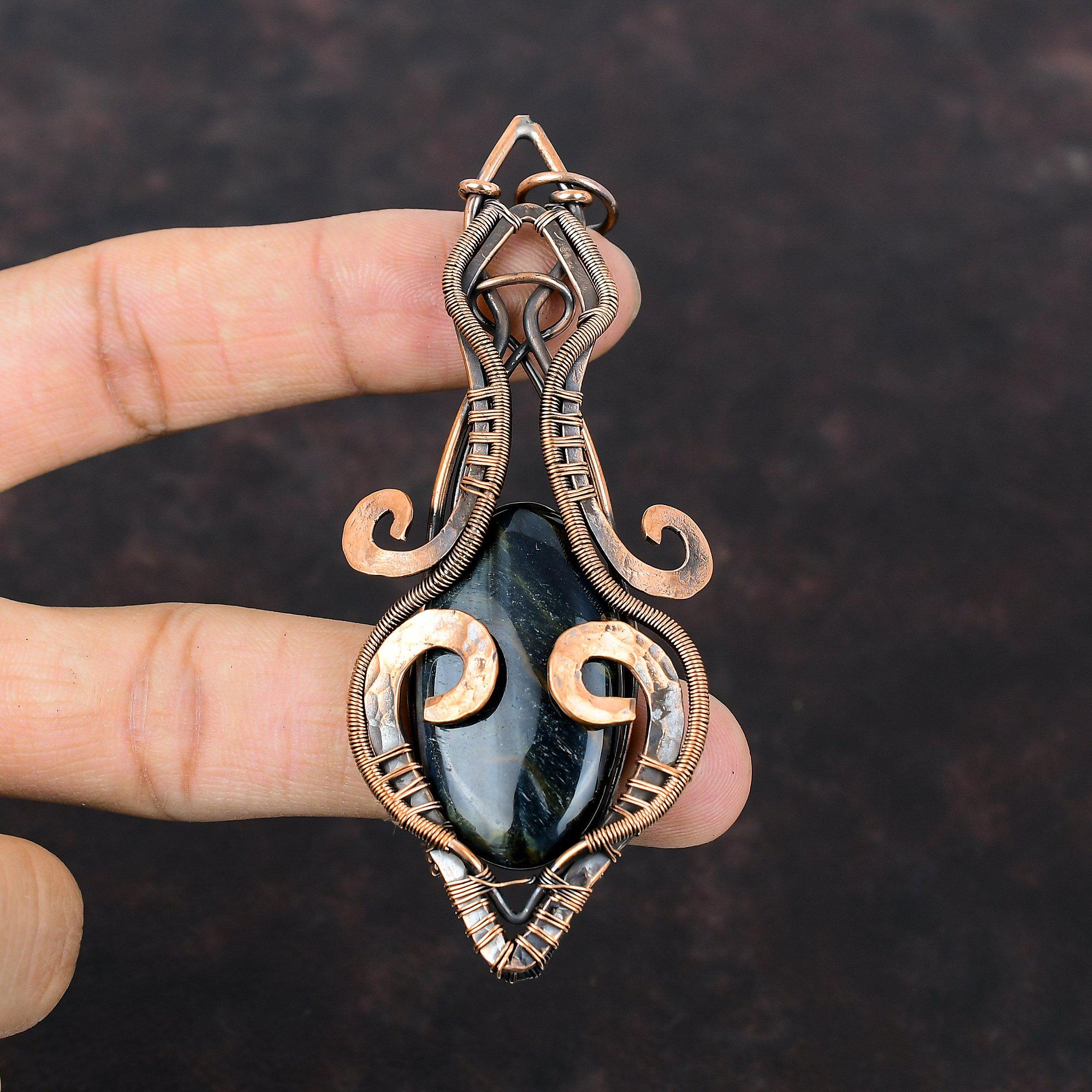 Nellite Pendant Copper Wire Wrapped Jewelry Genuine Gemstone Pendant Handmade Jewelry Dainty Pendant Nellite Copper Jewelry Gift For Mother