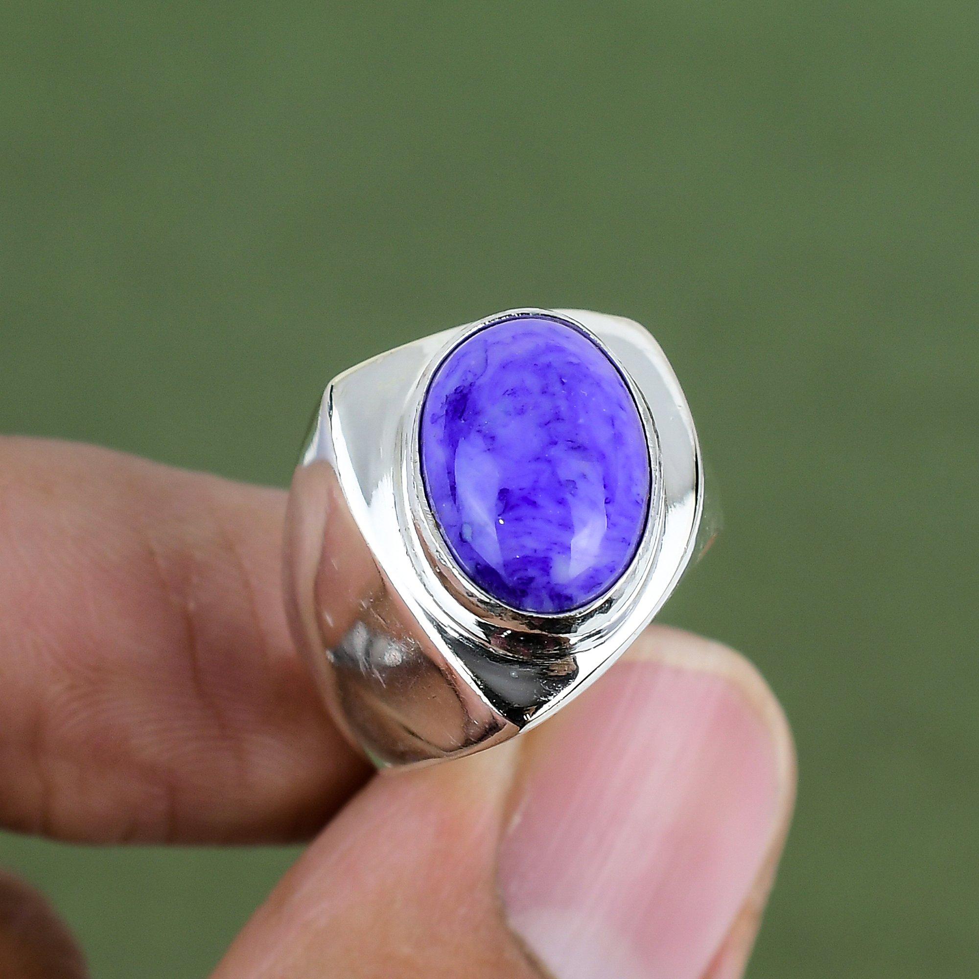 Charoite Ring 925 Sterling Silver Ring Unique Jewelry Top Quality Gemstone Ring Handmade Designer Jewelry Dainty Ring Available In Ring Size