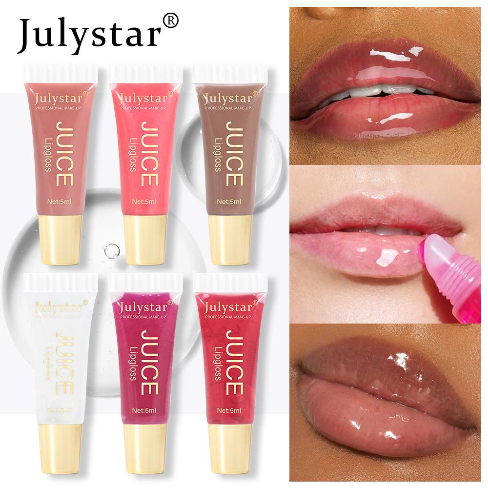 Nude Braun Aufpolsternder Lipgloss Feuchtigkeitsspendendes Frucht-Lippenöl Transparenter Fülle-Lippen-Tönstift Weiche Tube Make-up-Applikator Schönheits Pflege