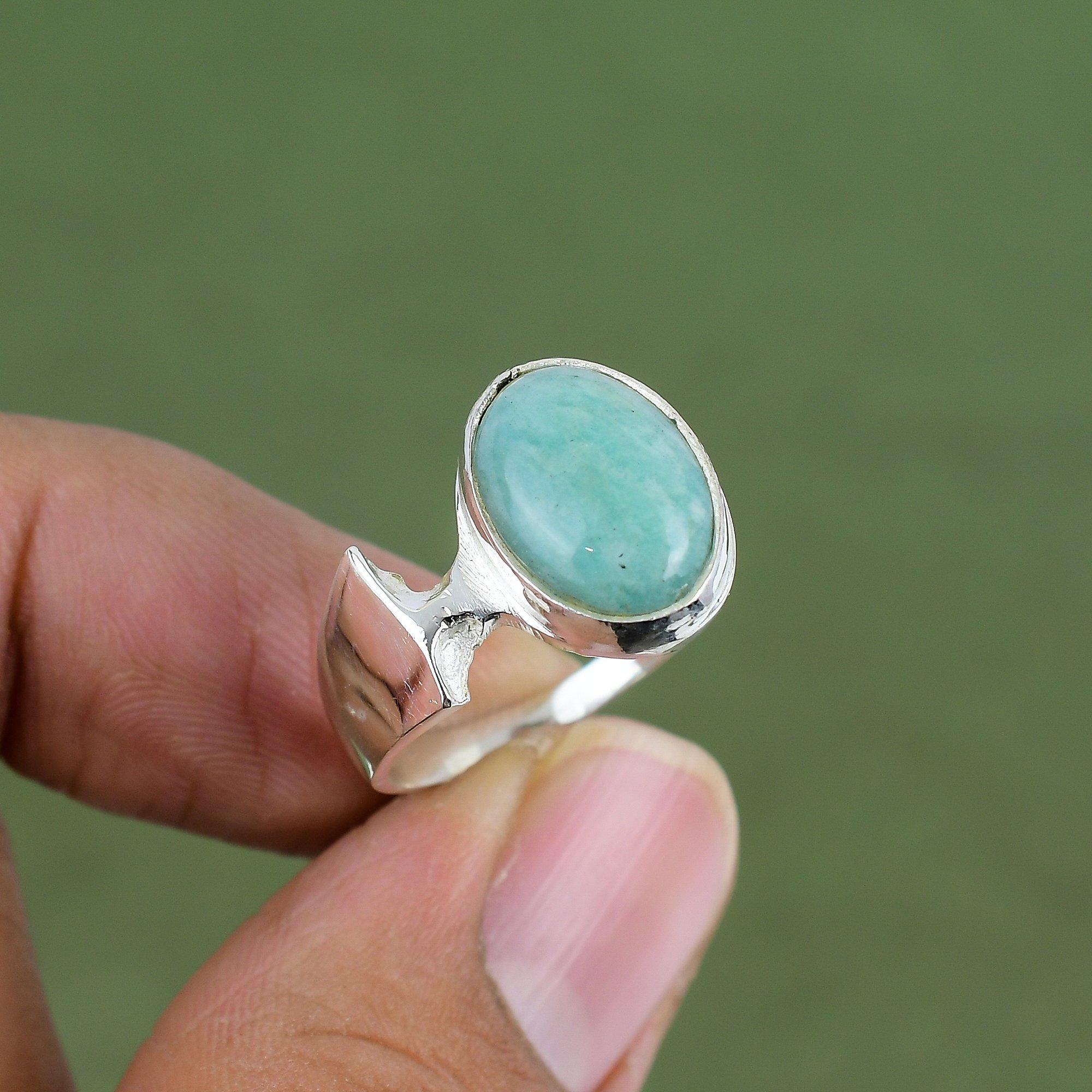 Amazonite Ring 925 Sterling Silver Ring Handmade Ring Unique Gemstone Ring Silver Jewelry Beautiful Ring Wedding Gift Available In Ring Size