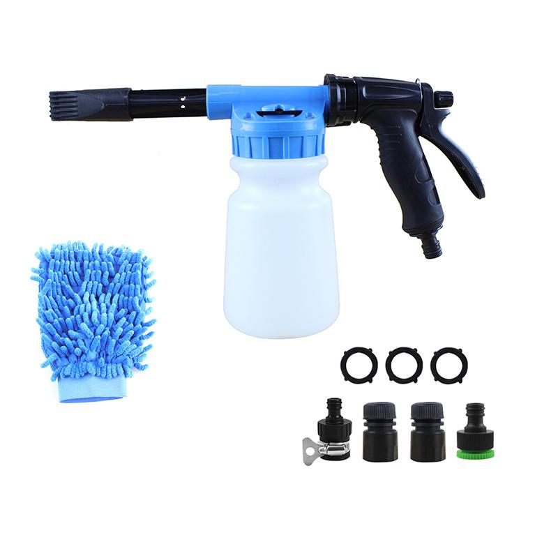 SEAMETAL Car Foam Water Gun Spray Can Hand Air Pump Spray Bottle With Hose Plug Connector For Garden Cleaning Sprayer Watering Can