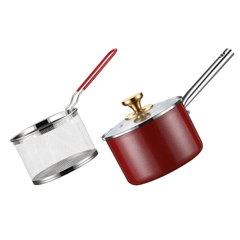 Frytkownica olejowa, stal nierdzewna 304, garnek do zupy z makaronem, garnek wielofunkcyjny, stal trójwarstwowa, frytkownica niepowlekana do użytku domowego