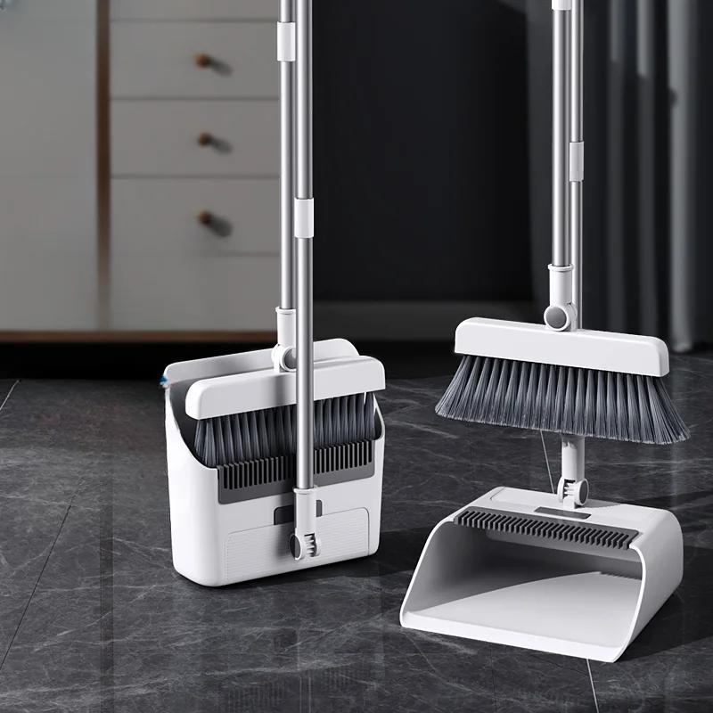 Household Broom, Floor Brush And Dustpan Set, Thickened Broom, Long-Handled Scrub Brush And Dustpan, Non-Stick Lint Floor Cleaning Tools