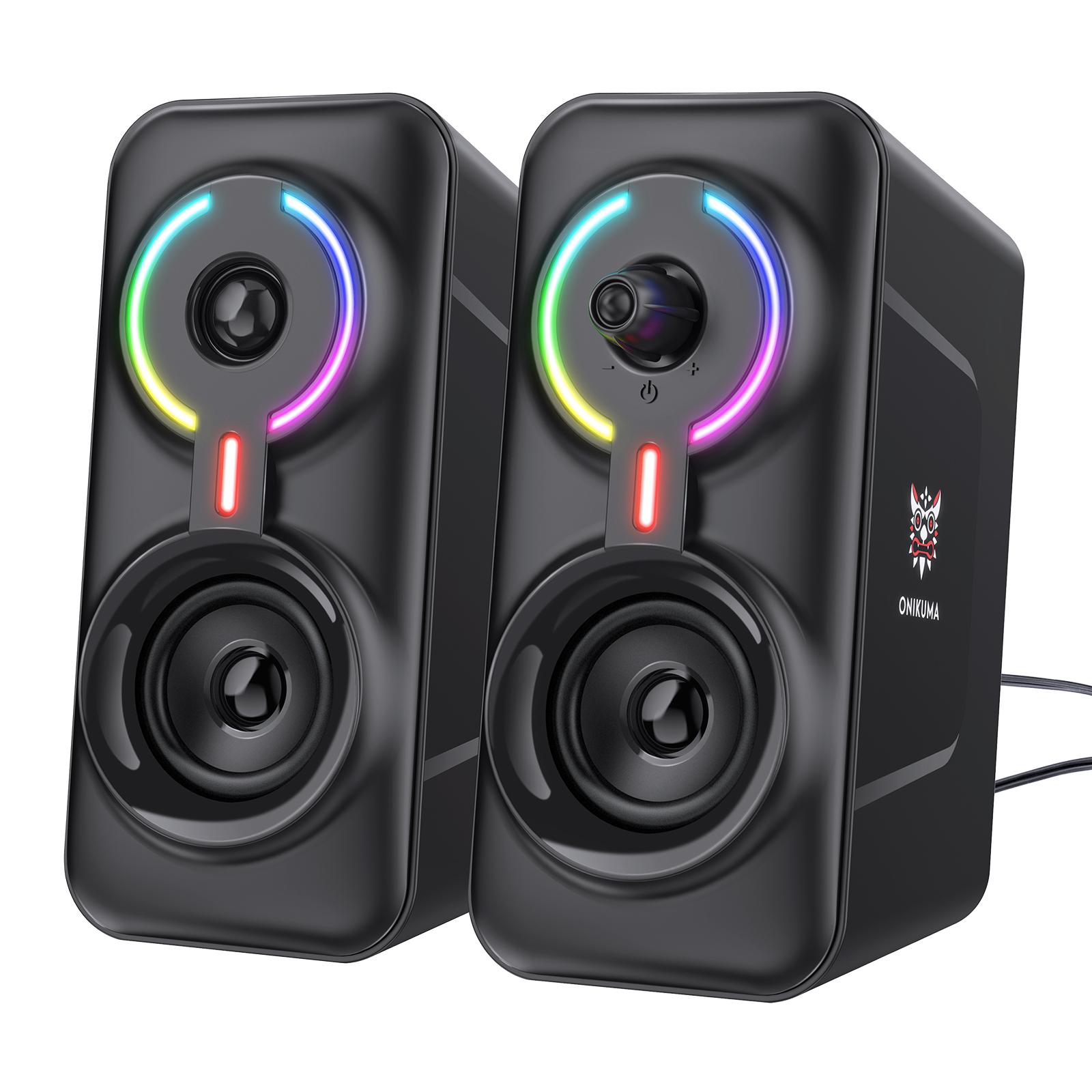 Onikuma L6 Computer Speaker, Home Wired Subwoofer, Heavy-duty Gaming, Stereo, Noise Reduction, High-definition Quality RGB Light