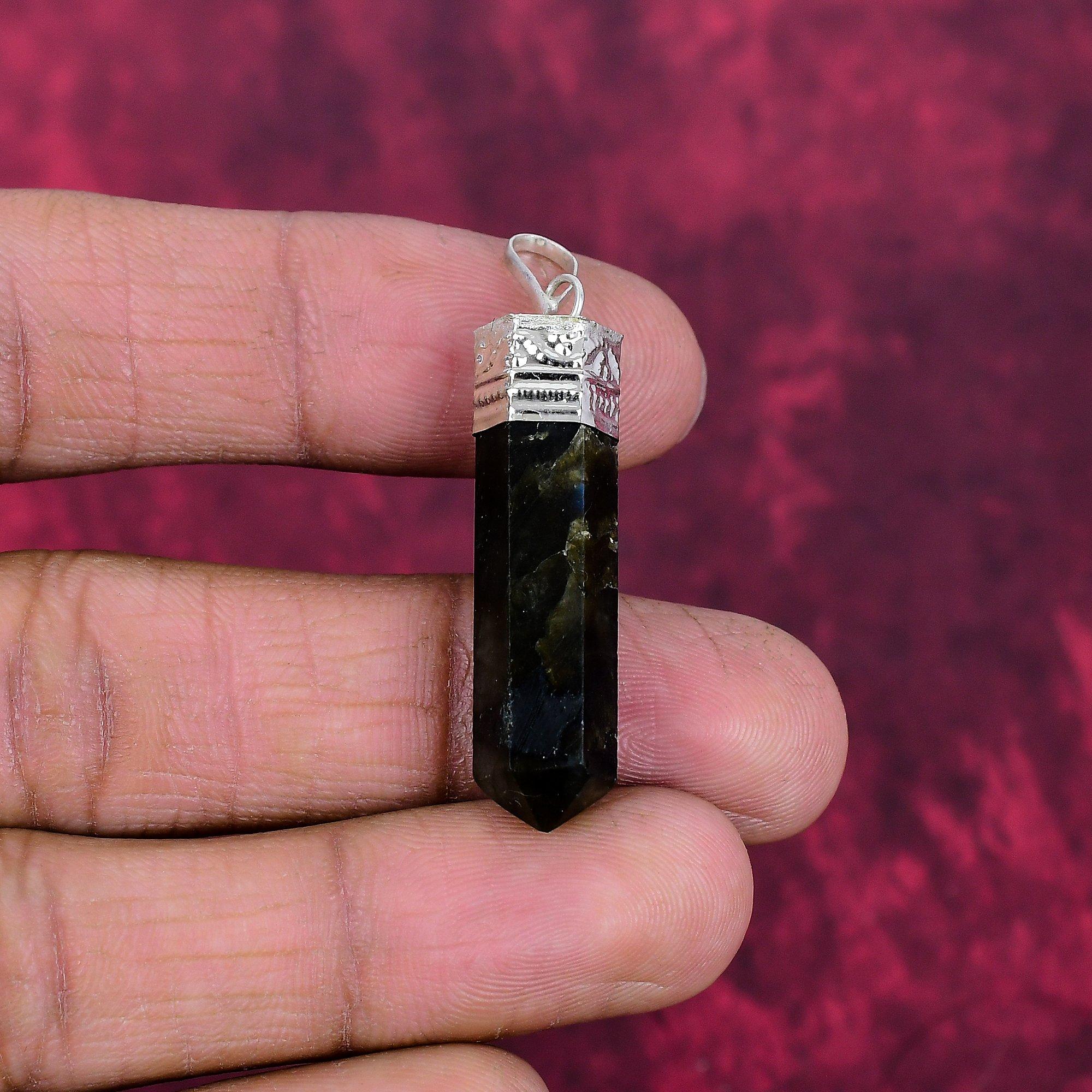 Nuummite Pendant, 925 Sterling Silver Pendant Jewelry. Gift For Women Handmade Pendant Gemstone Jewelry