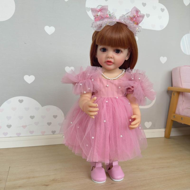 Realistické 55cm celosilikonové tělo Reborn Baby Doll Betty So Truly Like Batole Baby Dolls pro dívky Rovná noha ve stoje Reborn Boneca Menina Kid dárek