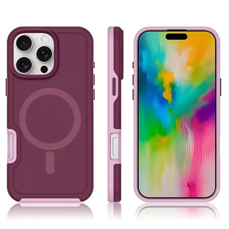 Dual Layer Protect Armour Phone Case for IPhone 16 15 14 13 12 11 Pro Max Plus Samsung S24 Ultra for Magsafe Magnetic Wireless Charge Shockproof Cover