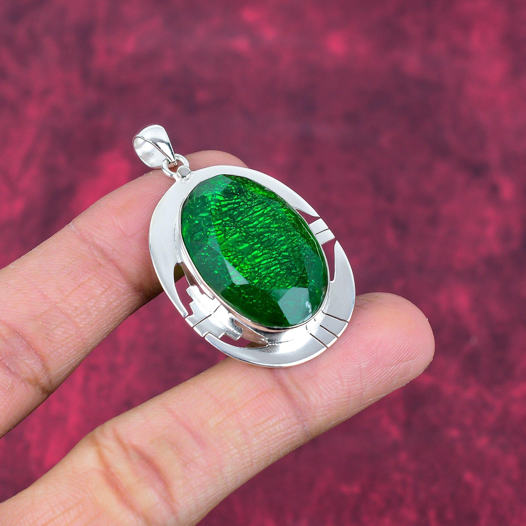 Pandantiv Opal Dublet Australian Argint Sterling 925 Masiv, Bijuterii Pandantiv cu Piatră Prețioasă Lucrat Manual, Cadouri Pentru Soție Pandantiv Nou