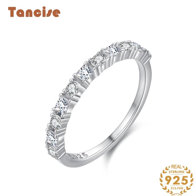 Tancise Classic 925 Sterling Silver Zirkónový prsteň Dámske šperky Svadobný darček na párty