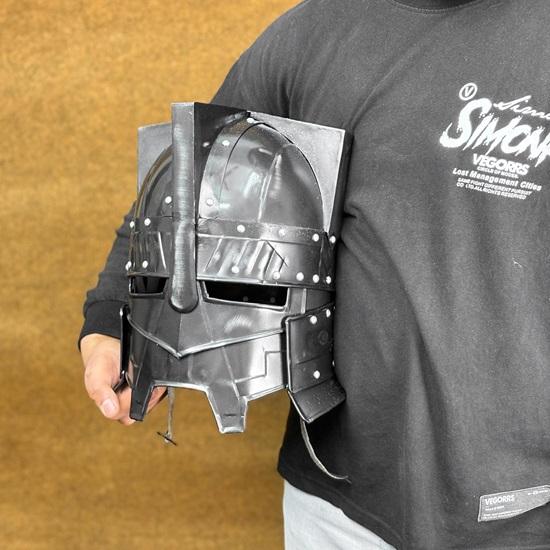 Black Moria Dwarven Battle Helmet LOTR-Inspired Medieval Armor for LARP, Cosplay, Knight Attire, and Collectible Display